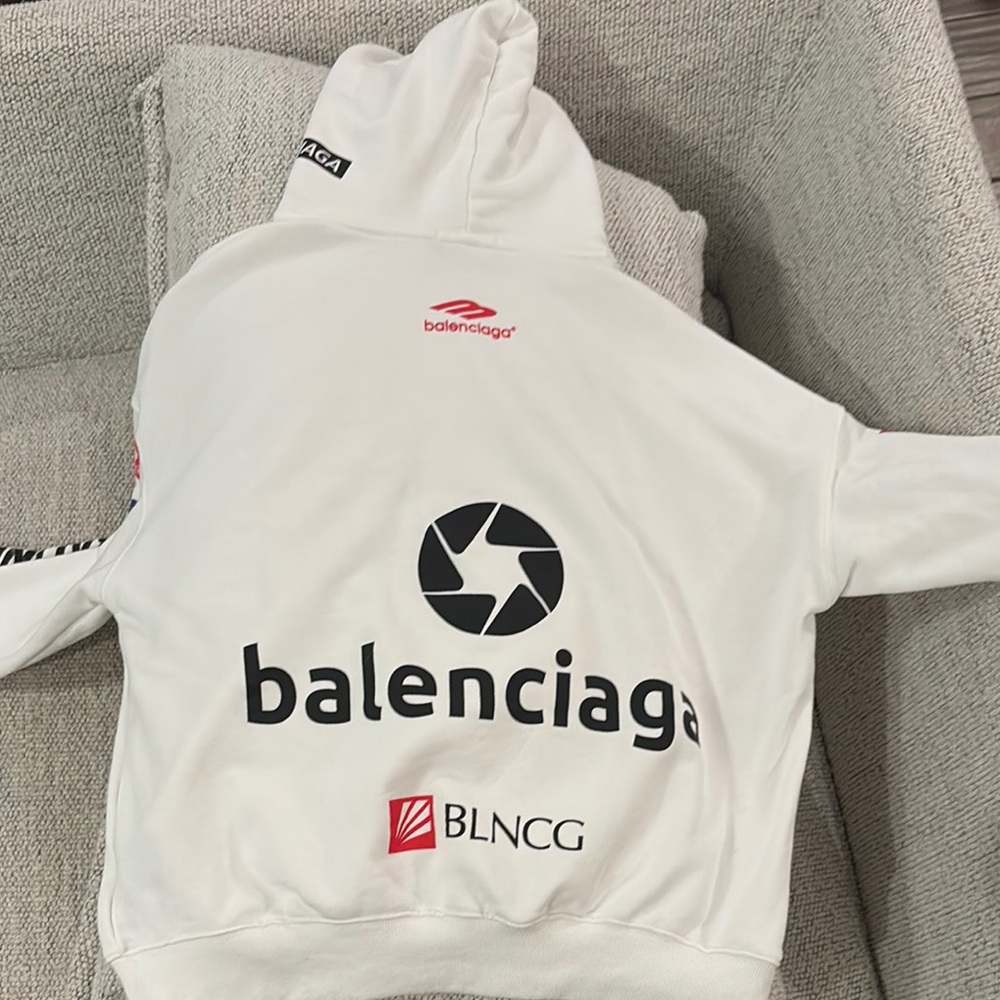 Balenciaga White Logo Men's Sweater - Picture 2 of 3